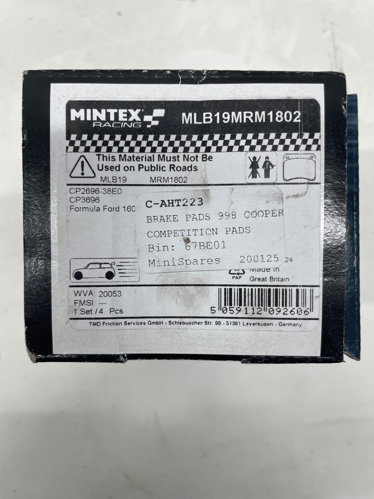 998 cooper brake pads - fast road/Track thumbnail 4