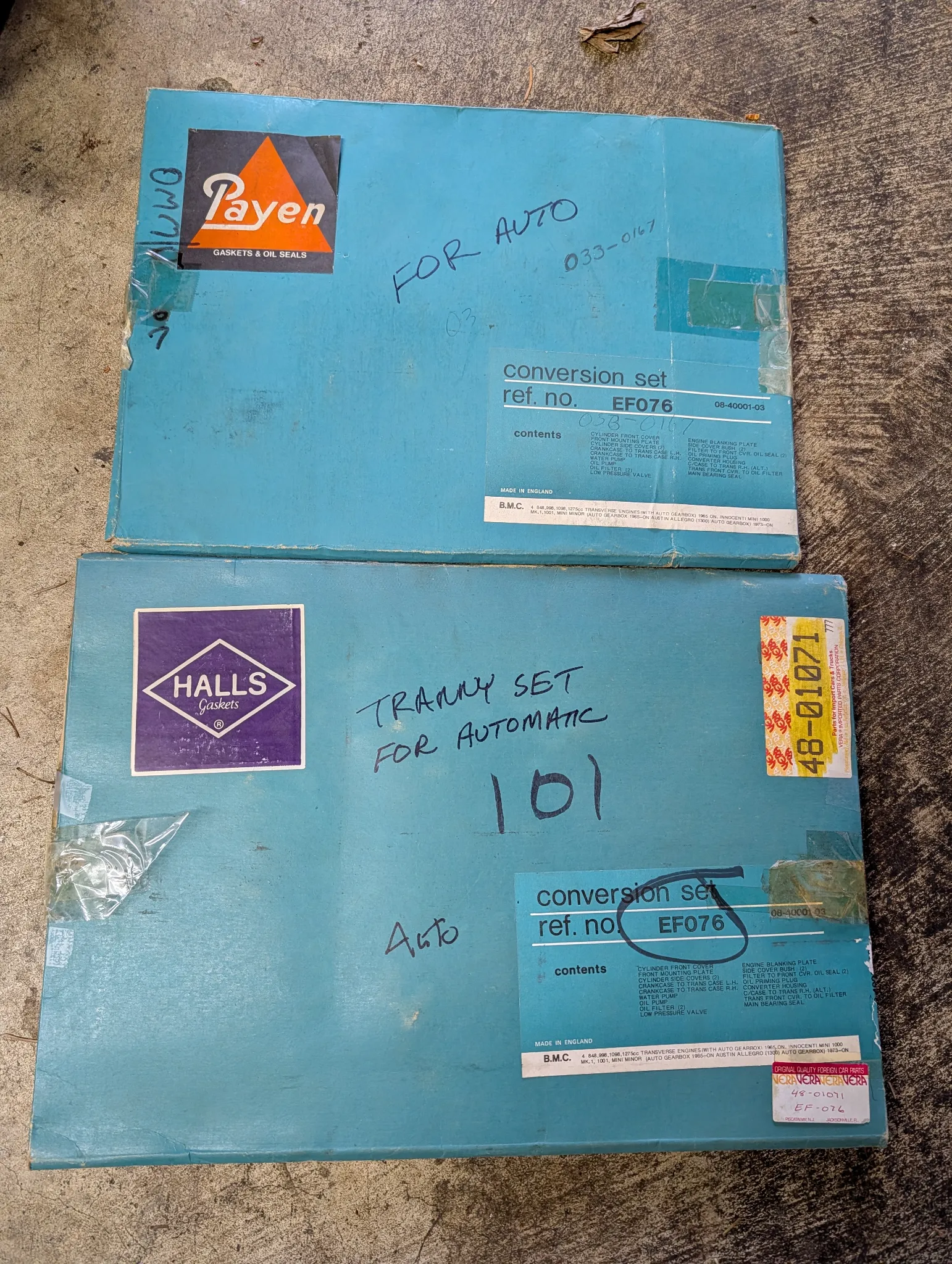 A.P. Automatic Transmission Gasket sets, N.O.S. Payen and Halls brands, long time on shelves - body 1