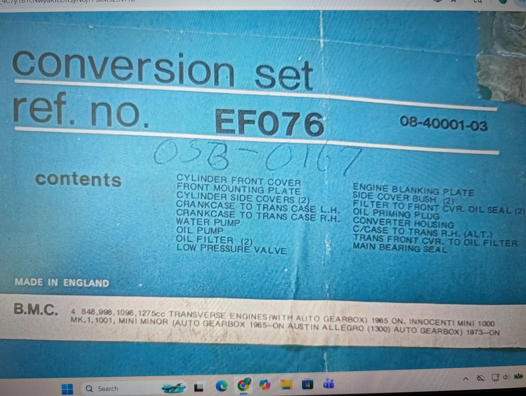 A.P. Automatic Transmission Gasket sets, N.O.S. Payen and Halls brands, long time on shelves thumbnail 3